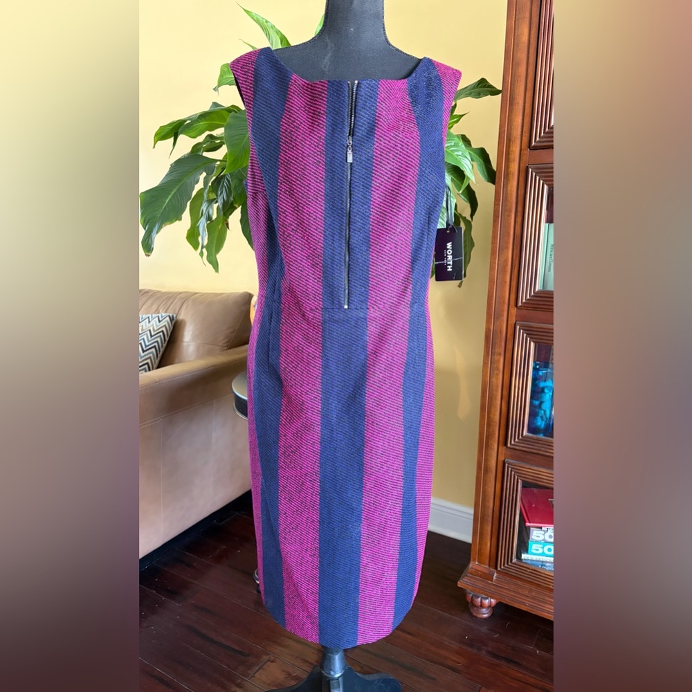 NWT! Worth New York dress - Vertical stripe Bateau neck - Size 16